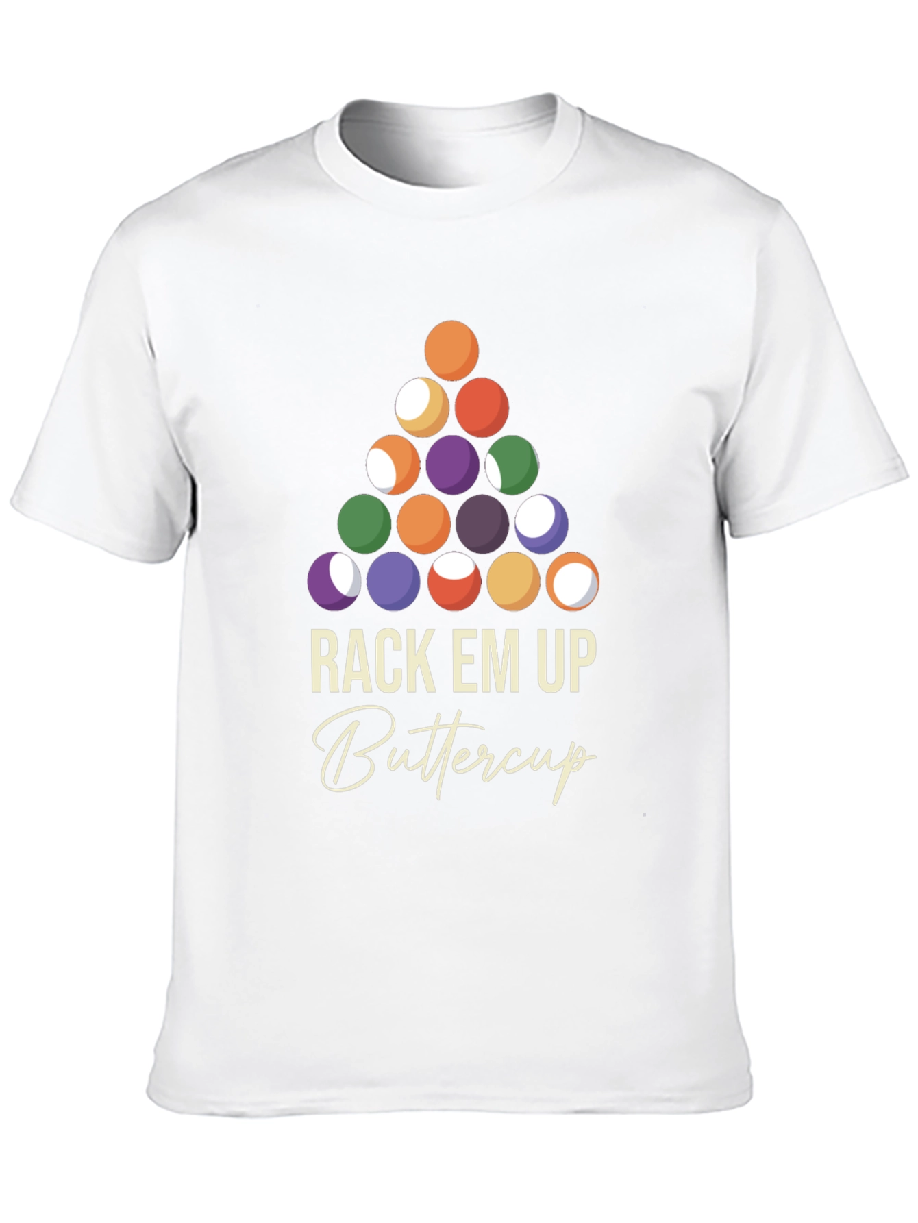 Rack Em Up Buttercup T-Shirt - Billiards Design
