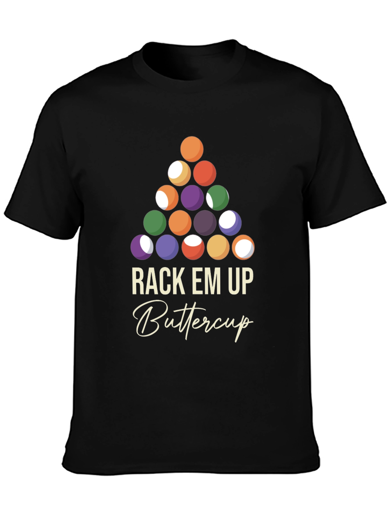 Rack Em Up Buttercup T-Shirt - Billiards Design
