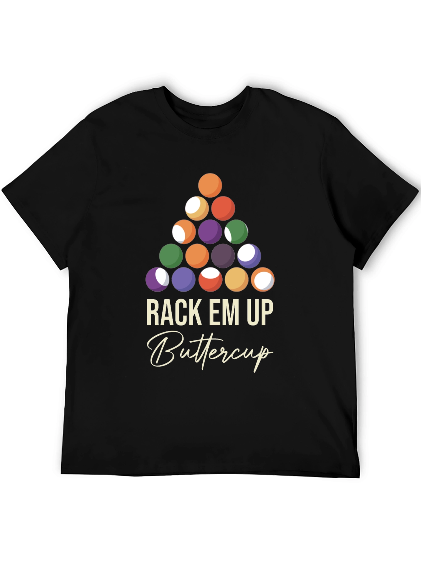 Rack Em Up Buttercup T-Shirt - Billiards Design