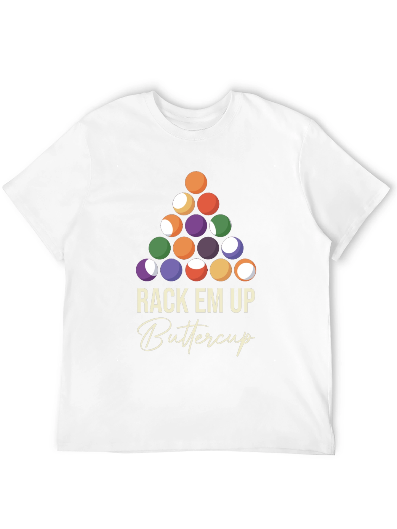 Rack Em Up Buttercup T-Shirt - Billiards Design