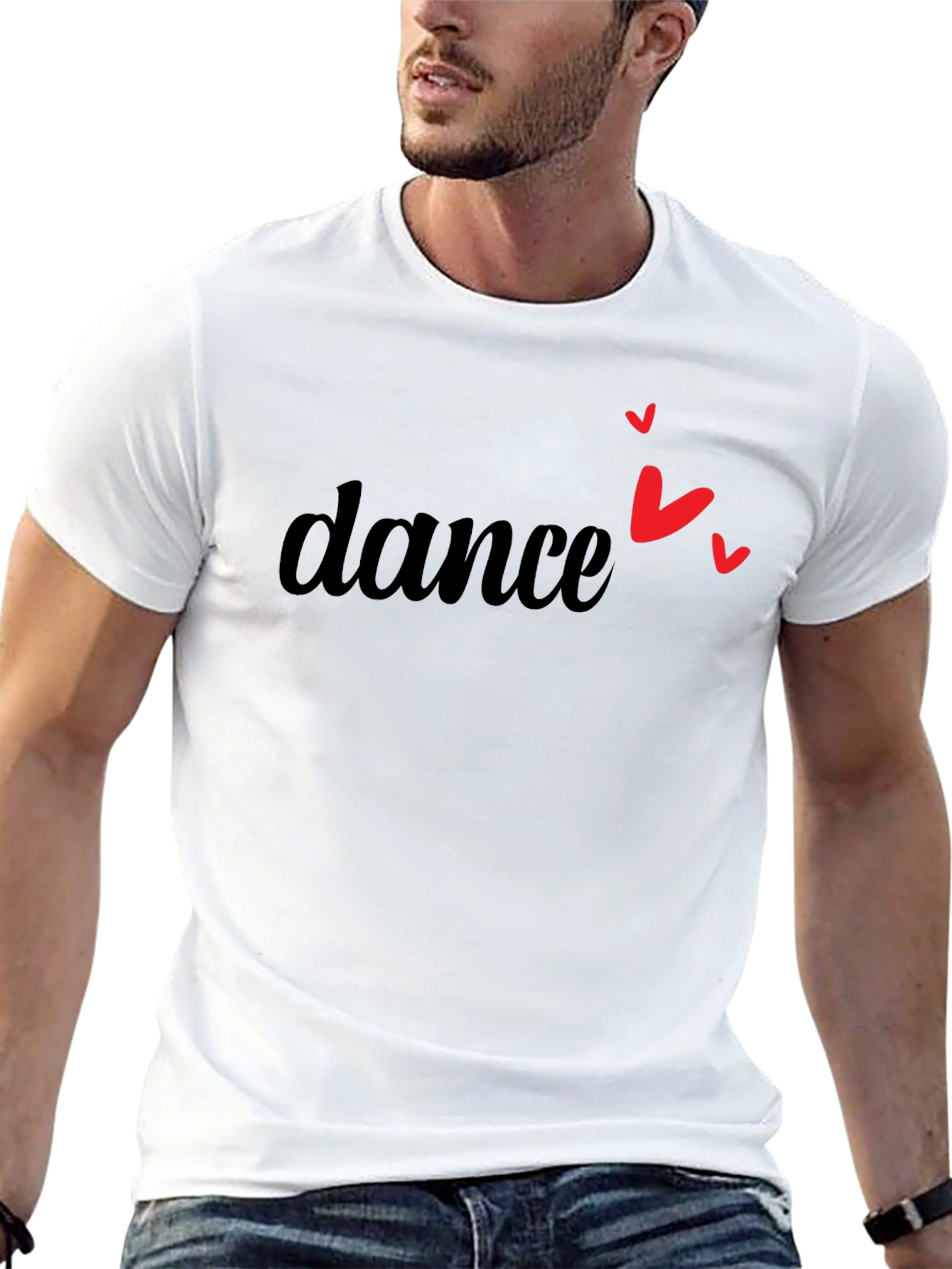 Dance with Heart Tee - Stylish Black T-Shirt