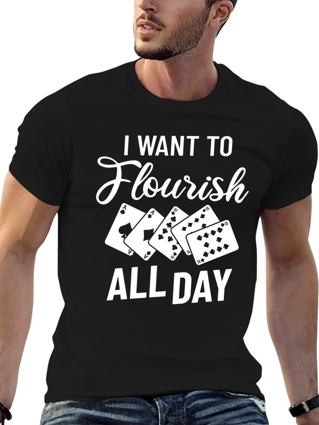 Flourish All Day Graphic Tee - Black Cotton