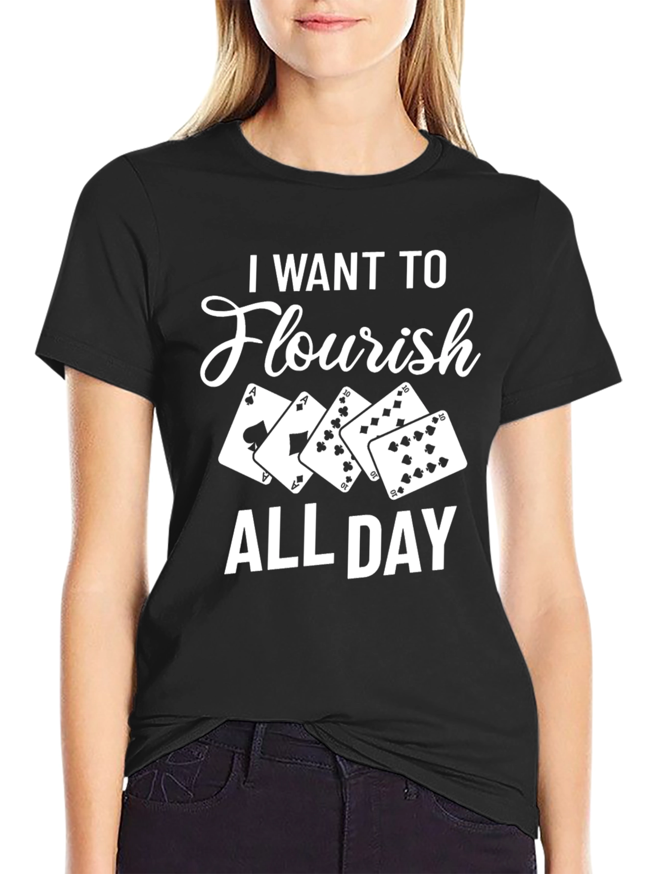 Flourish All Day Graphic Tee - Black Cotton