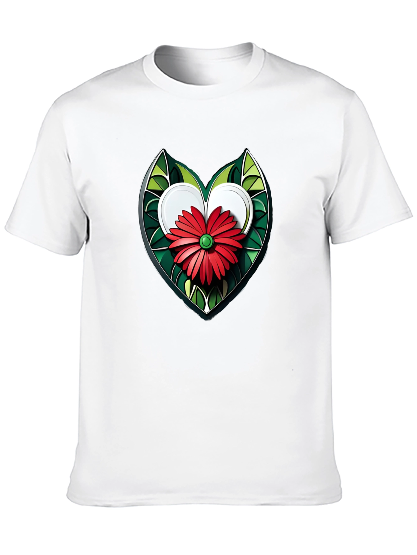 Floral Heart Graphic Tee - Stylish Unisex T-Shirt