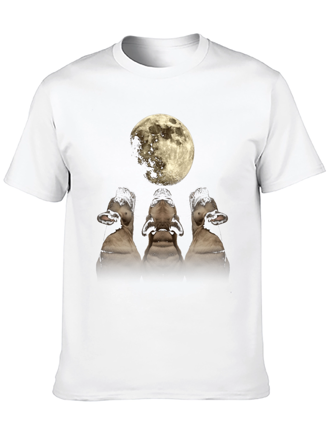 Moon Howling Dog T-Shirt - Black Graphic Tee