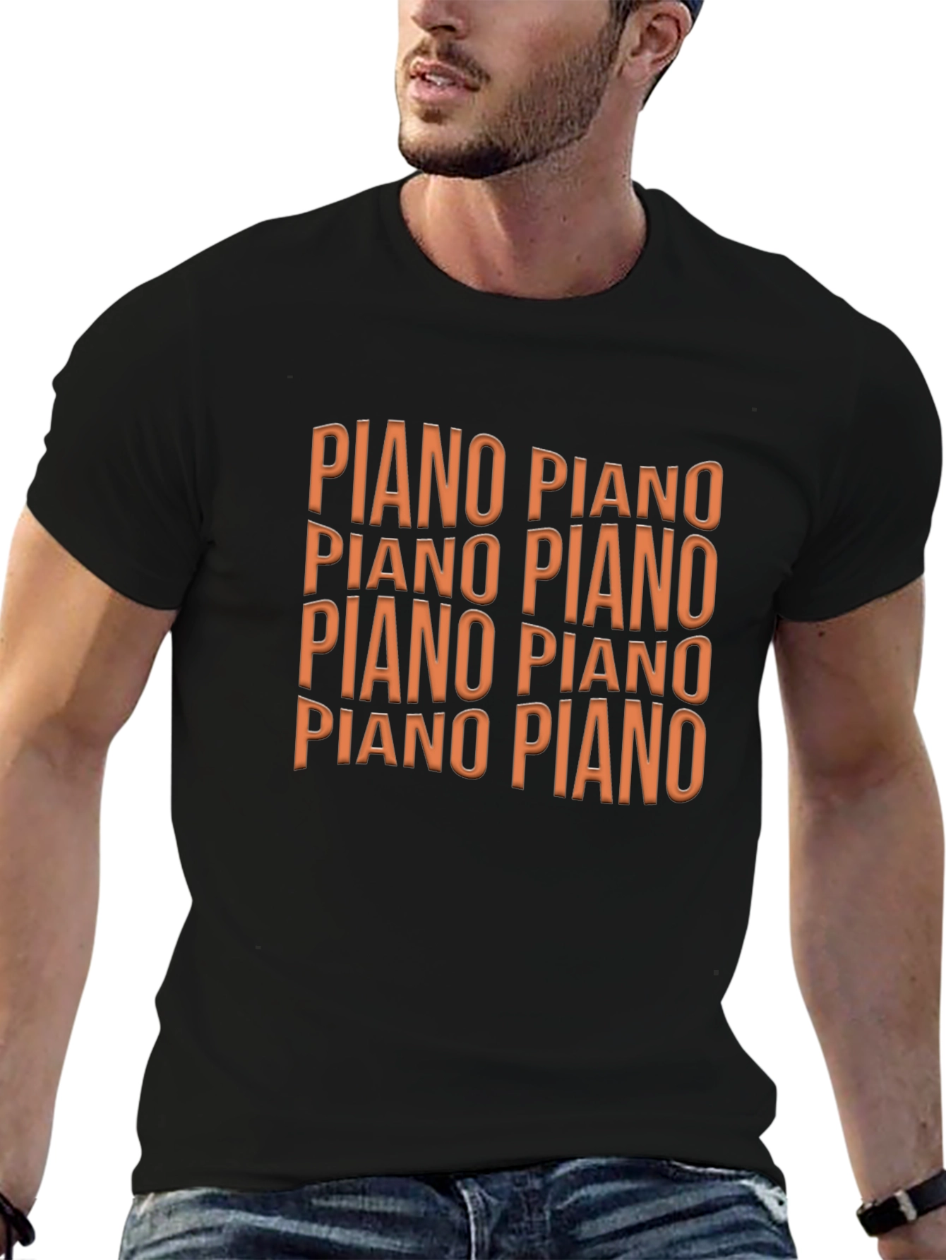 Piano Graphic Black T-Shirt