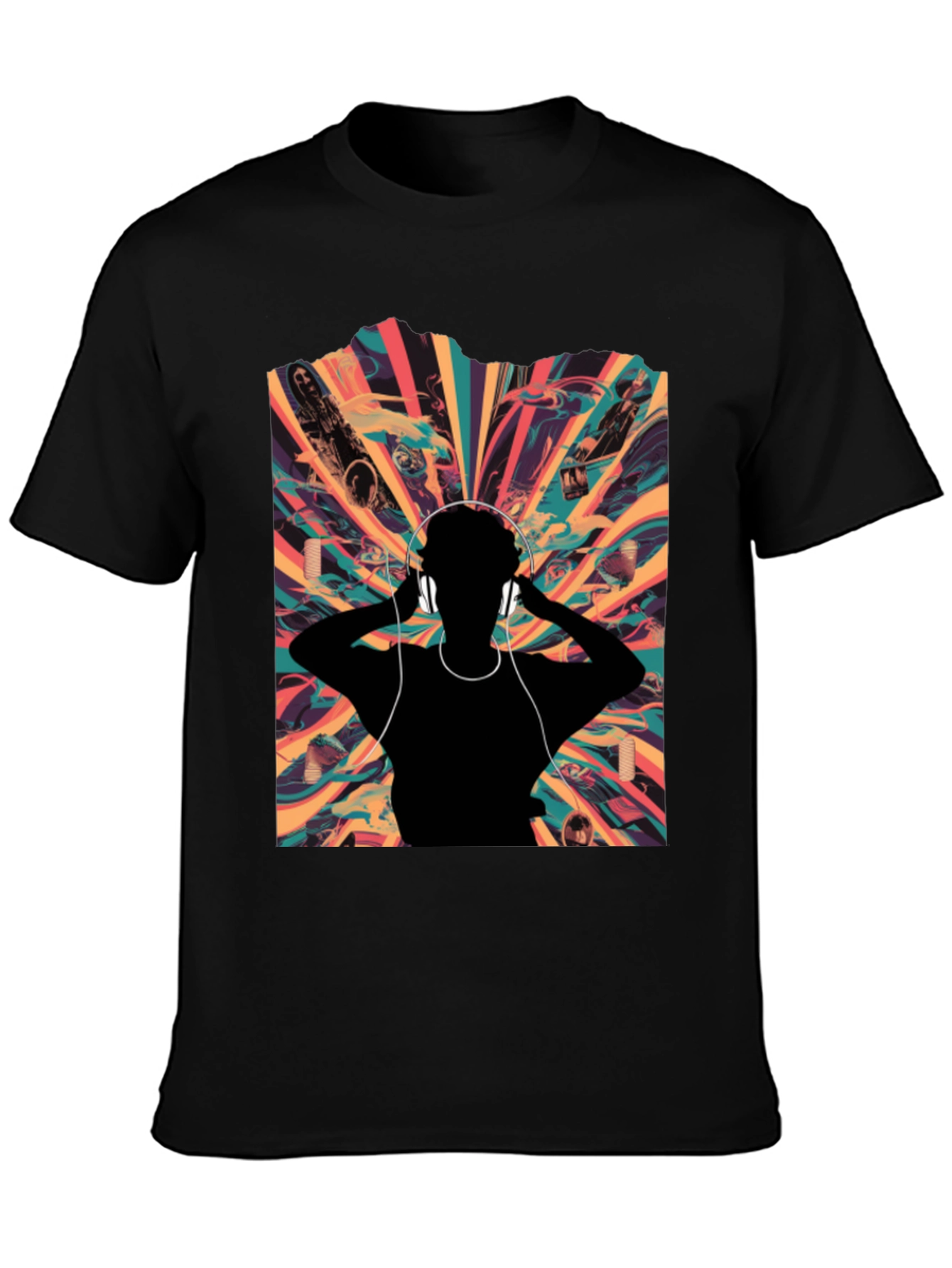 Abstract Soundwave Graphic Tee - Black Unisex