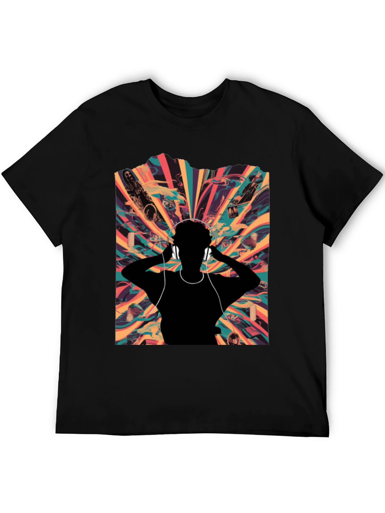 Abstract Soundwave Graphic Tee - Black Unisex