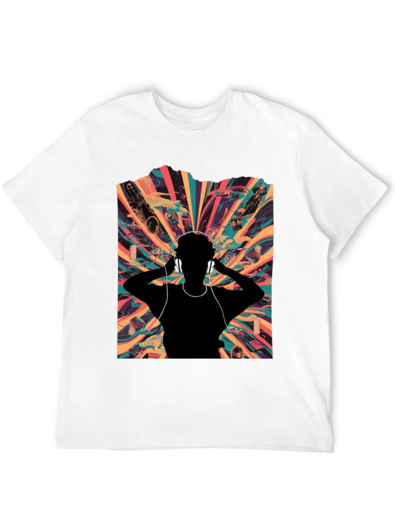 Abstract Soundwave Graphic Tee - Black Unisex