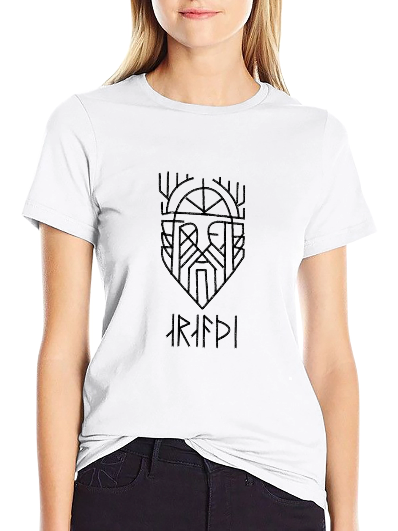 Viking Rune Graphic Black T-Shirt for Men