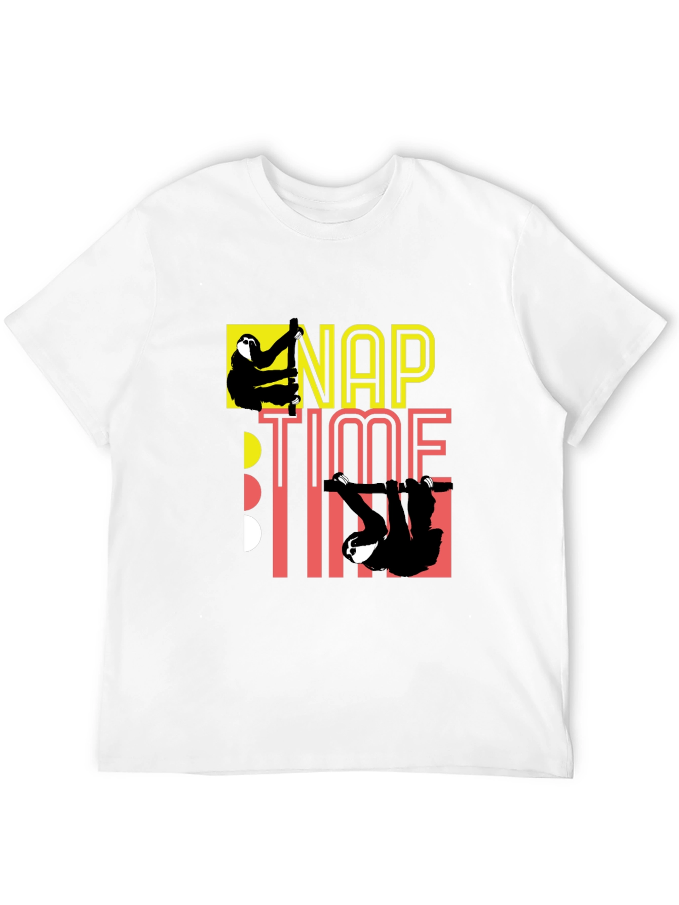 Nap Time Sloth Graphic Black T-Shirt
