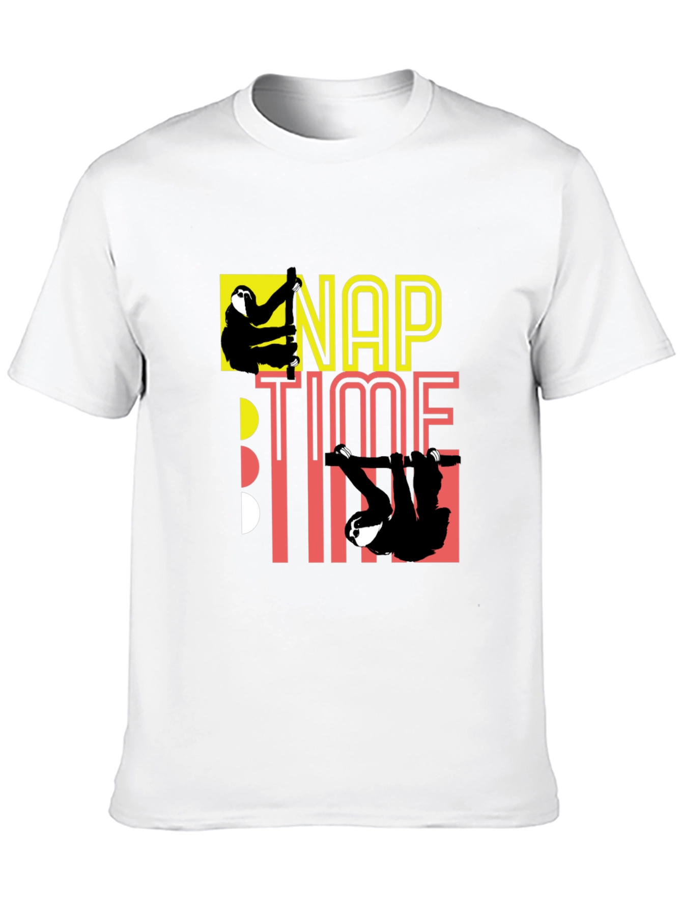 Nap Time Sloth Graphic Black T-Shirt
