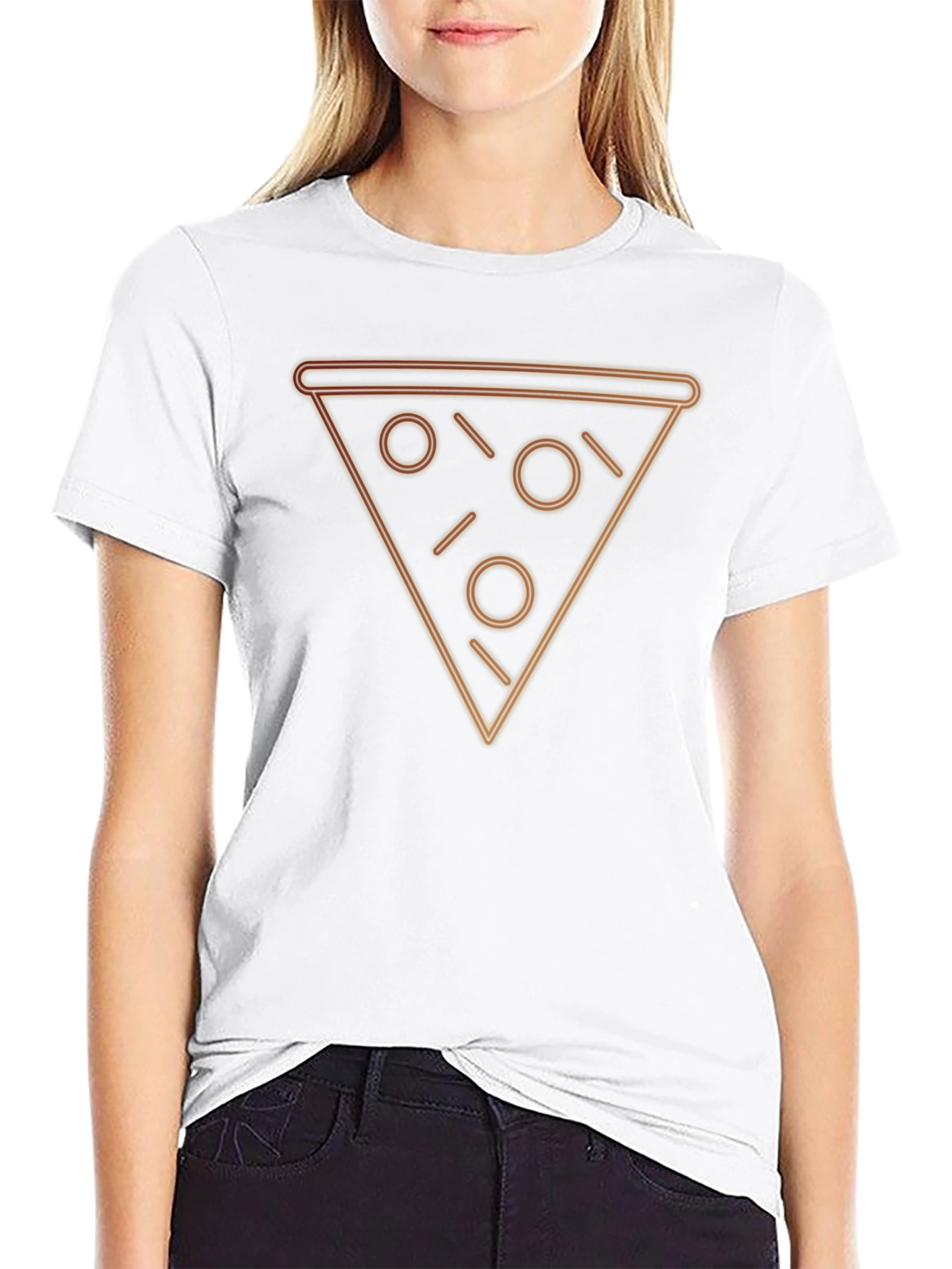Neon Pizza Slice Graphic Tee - Trendy Casual Wear