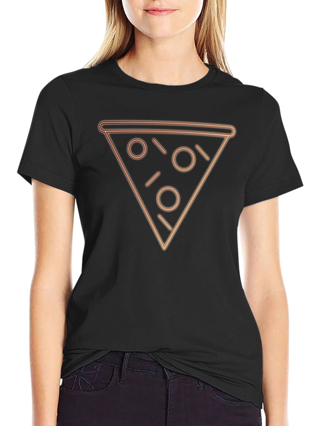 Neon Pizza Slice Graphic Tee - Trendy Casual Wear