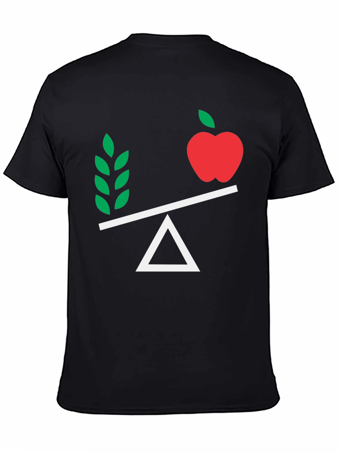 Balanced Diet T-Shirt - Apple & Greens on Scales