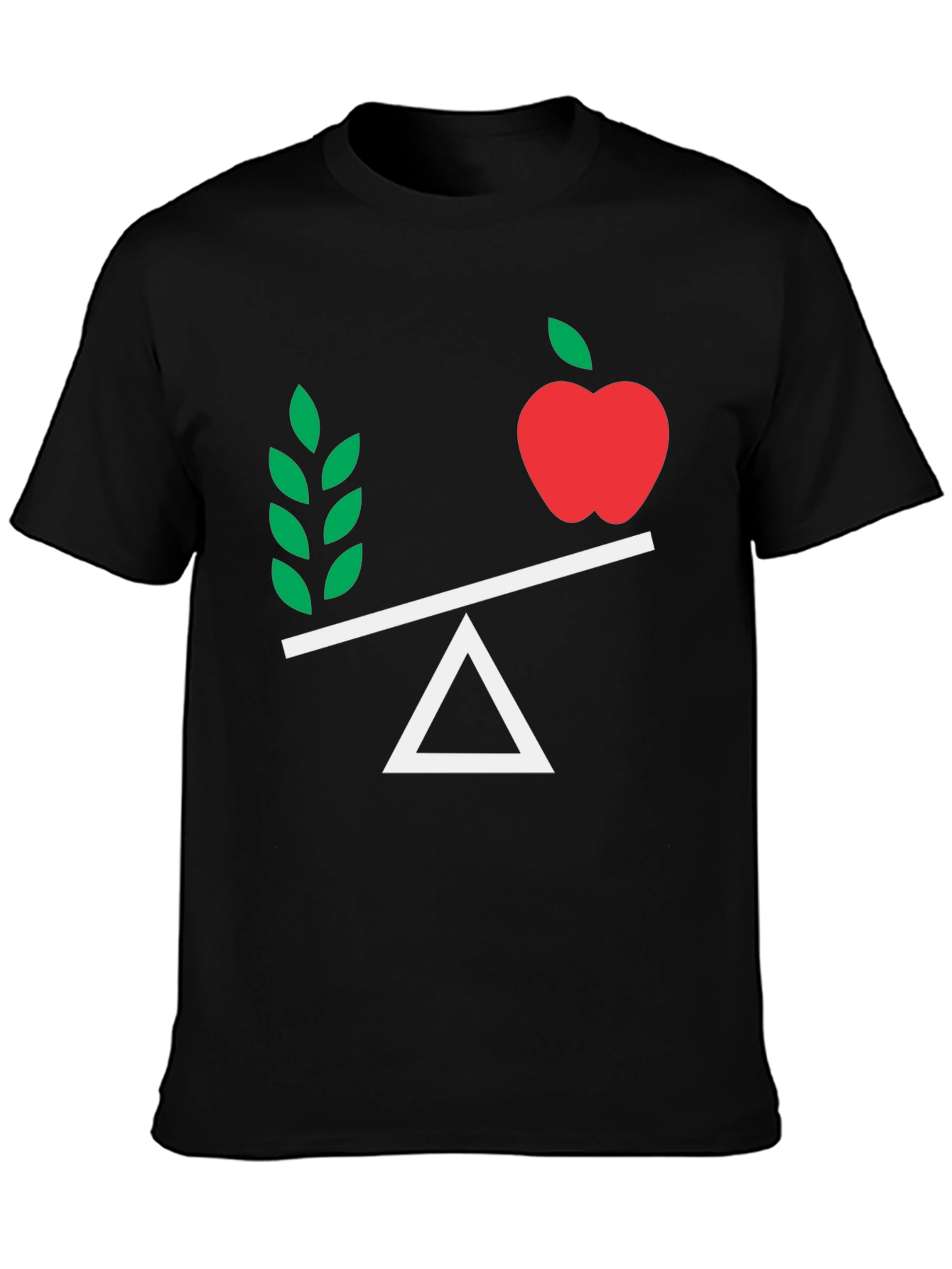 Balanced Diet T-Shirt - Apple & Greens on Scales