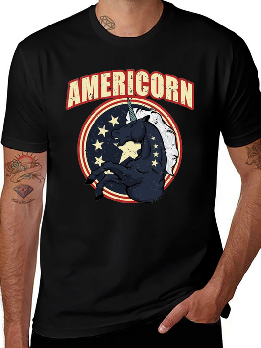 Americorn T-Shirt Patriotic Unicorn Graphic Tee