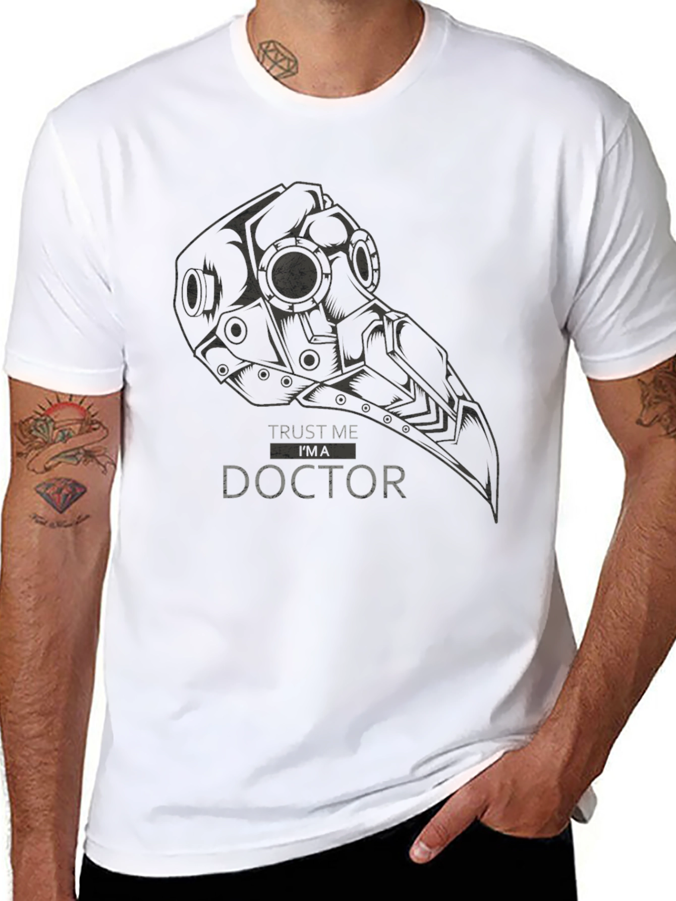 Plague Doctor Graphic Tee - Trust Me
