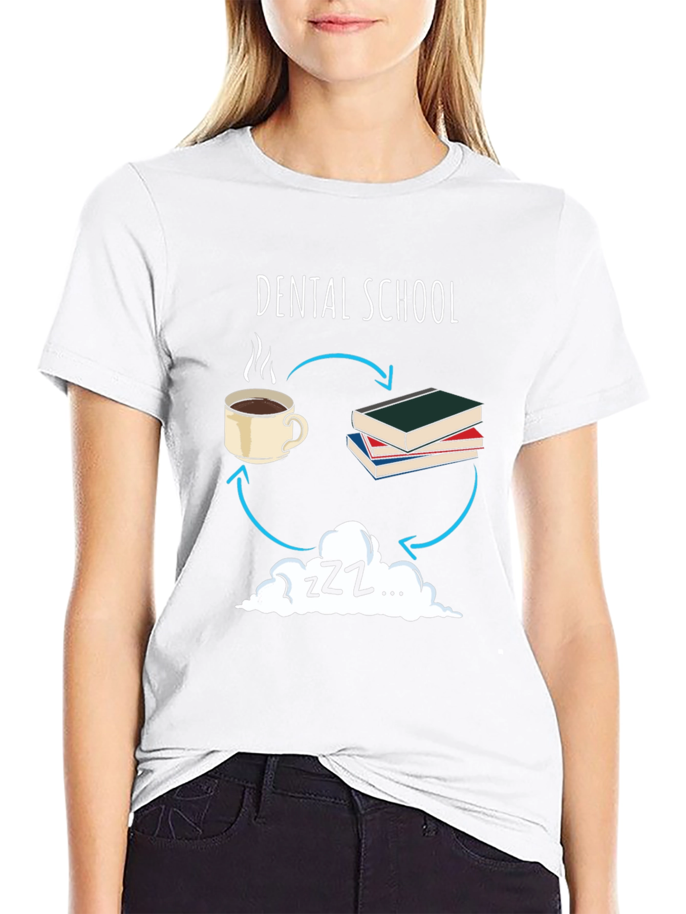 Dental School Cycle Graphic Tee - Coffee Books Sleep