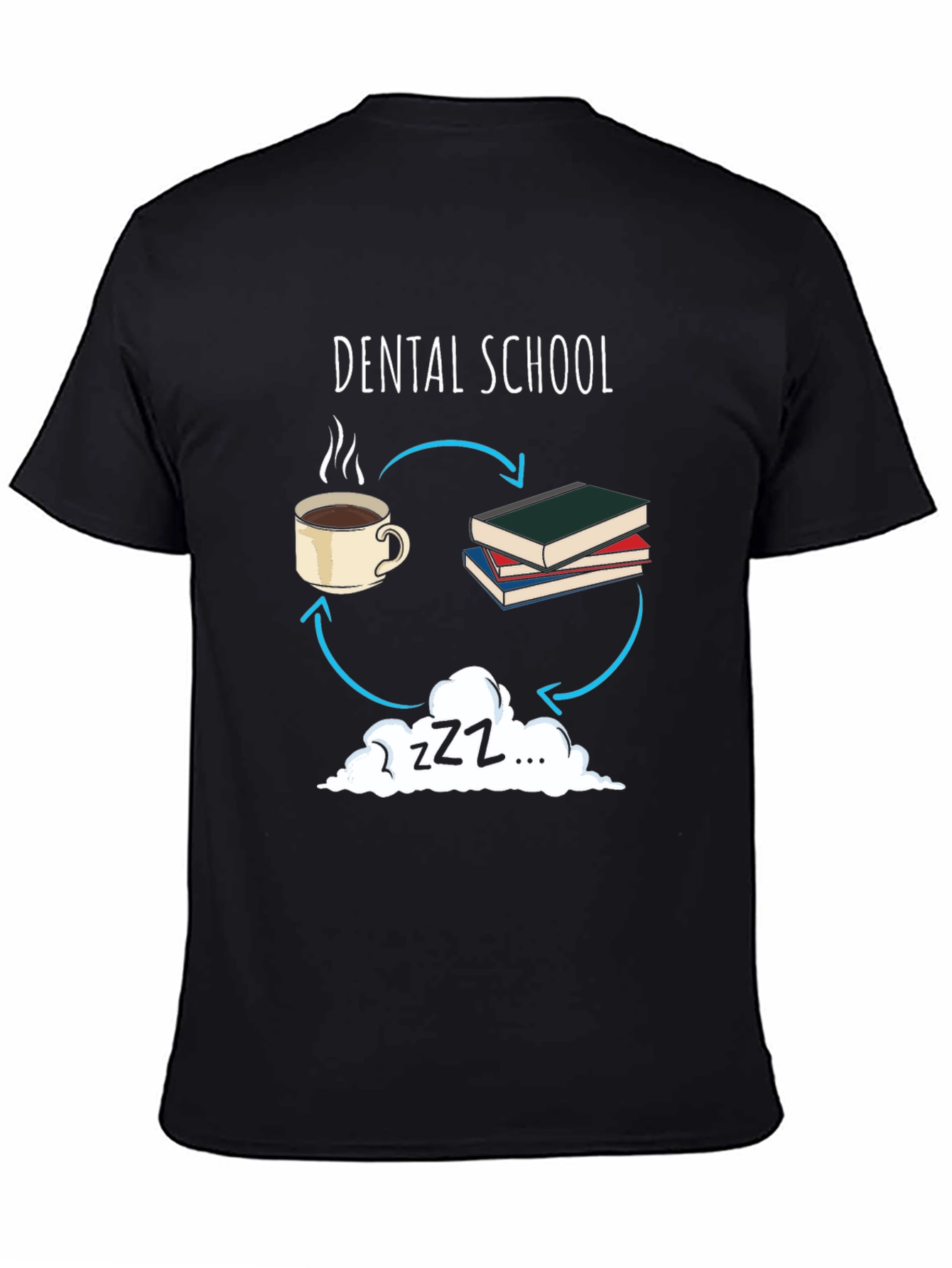 Dental School Cycle Graphic Tee - Coffee Books Sleep