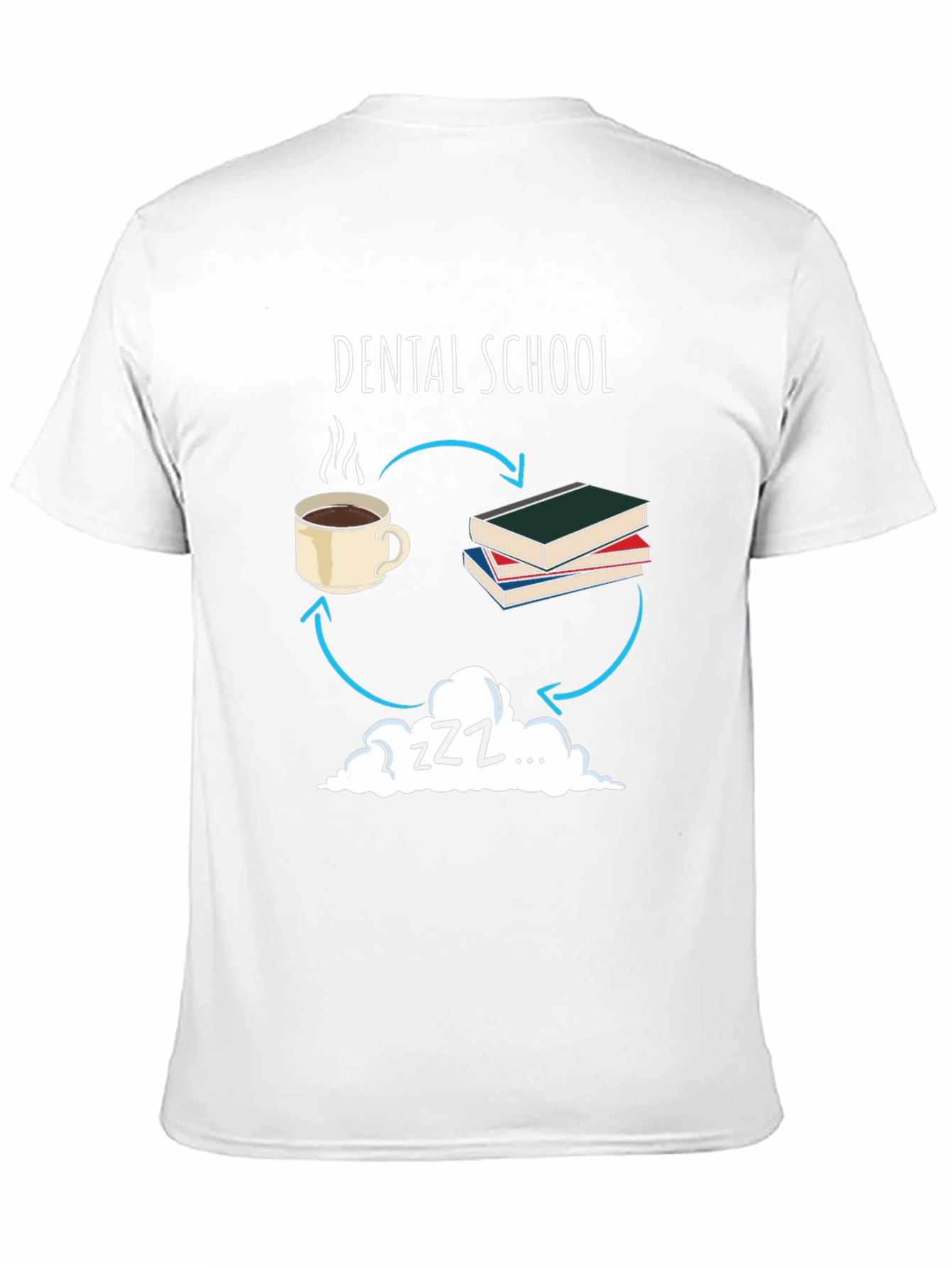 Dental School Cycle Graphic Tee - Coffee Books Sleep