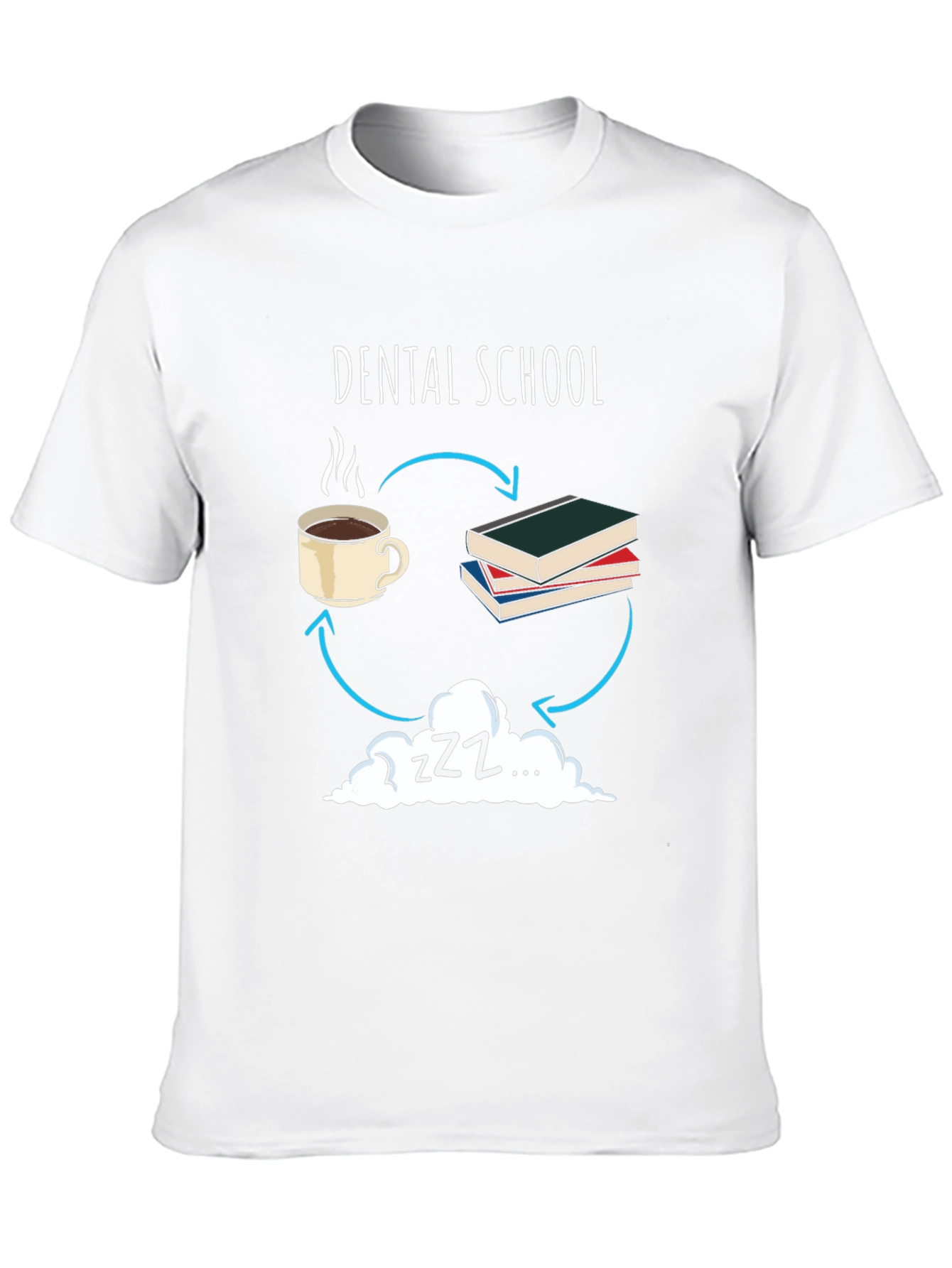 Dental School Cycle Graphic Tee - Coffee Books Sleep