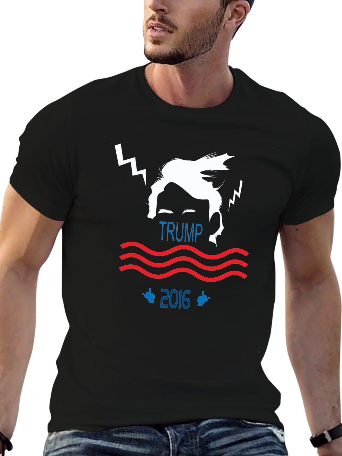 Trump 2016 Graphic Print Black T-Shirt