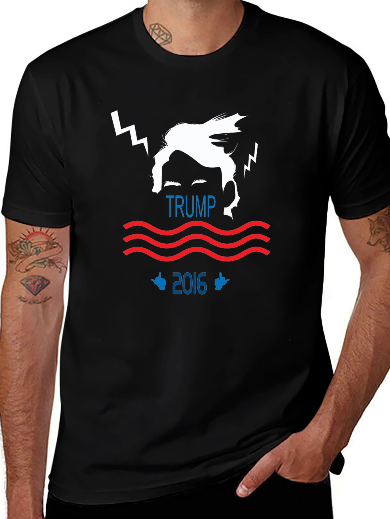 Trump 2016 Graphic Print Black T-Shirt