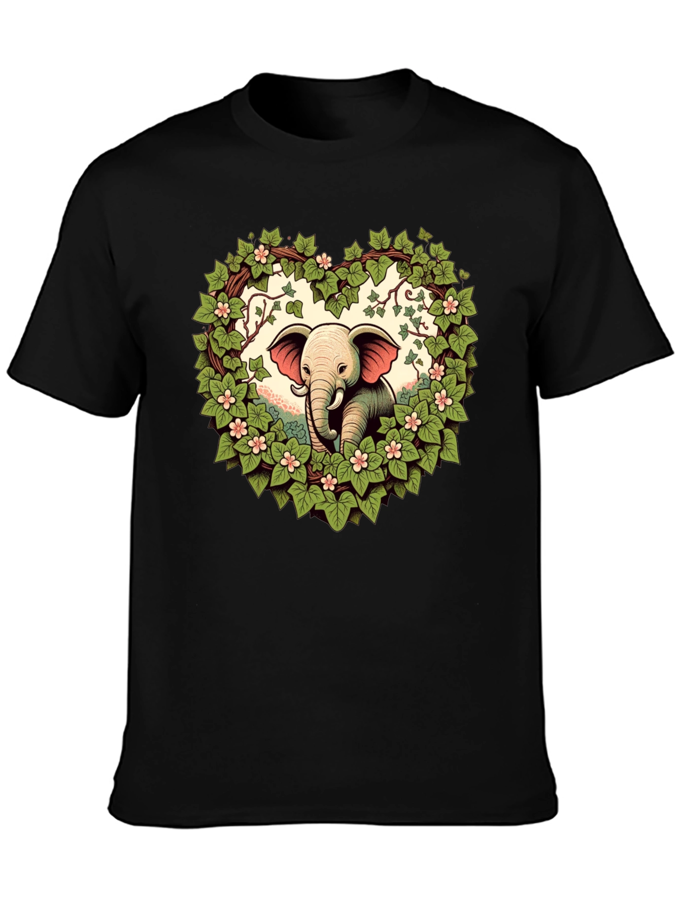 Elephant Love Tee - Heart Wreath Design