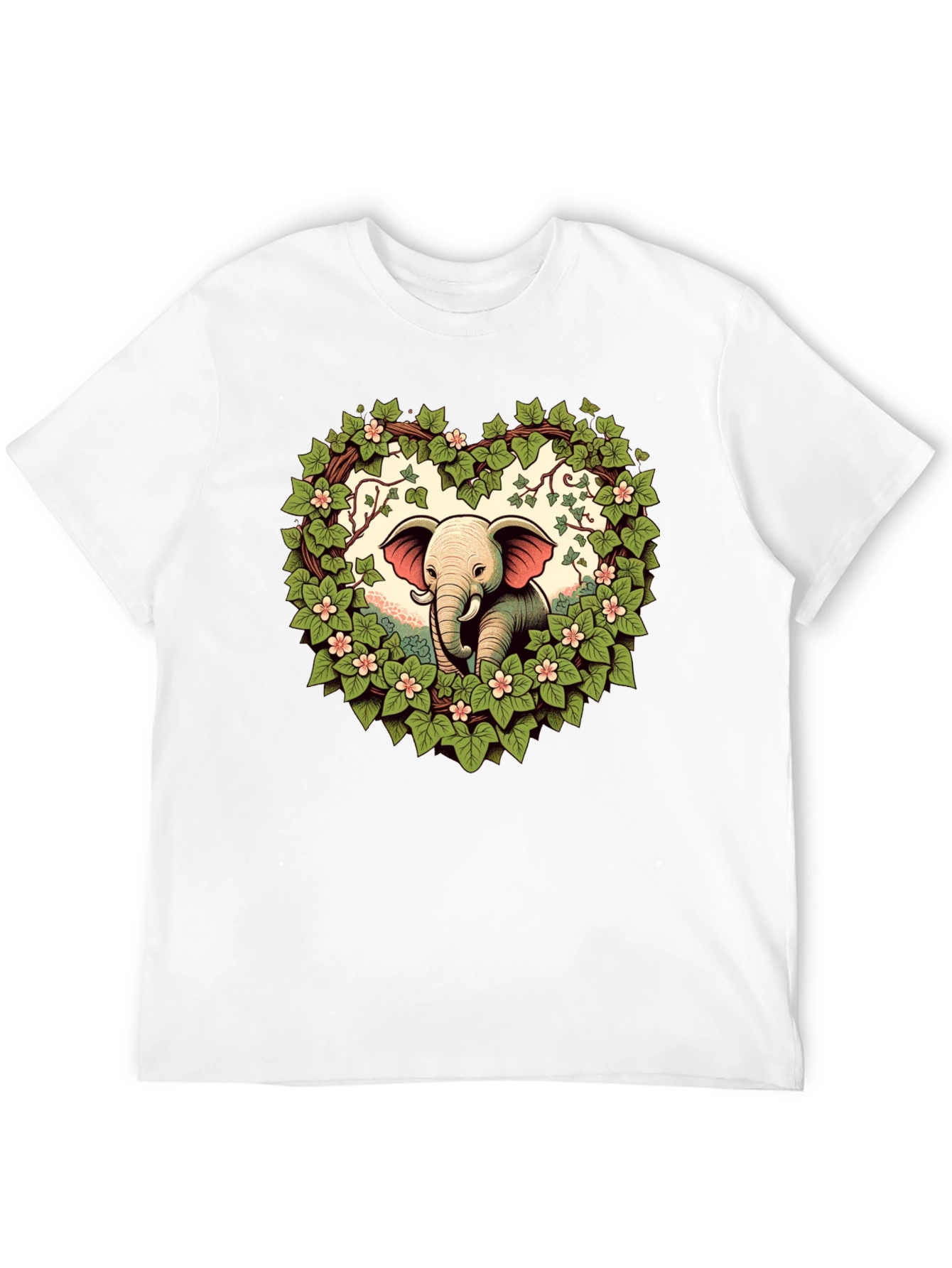 Elephant Love Tee - Heart Wreath Design