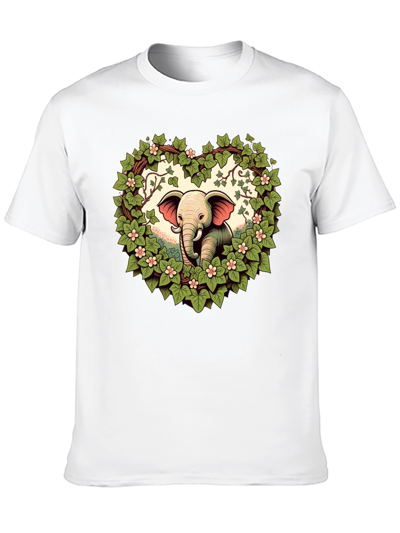 Elephant Love Tee - Heart Wreath Design