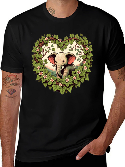 Elephant Love Tee - Heart Wreath Design