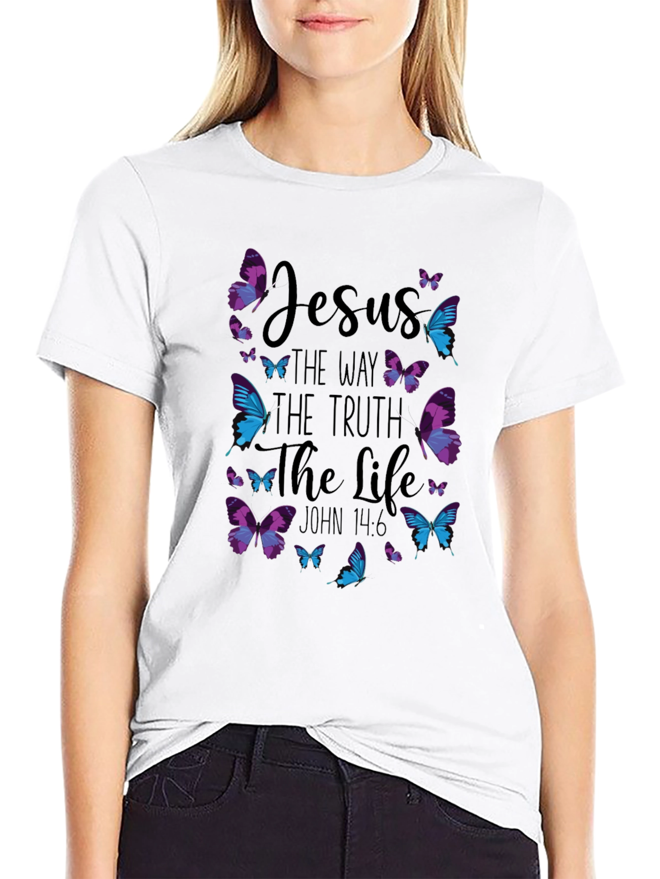 Jesus Butterfly T-Shirt: Way Truth Life John 14:6