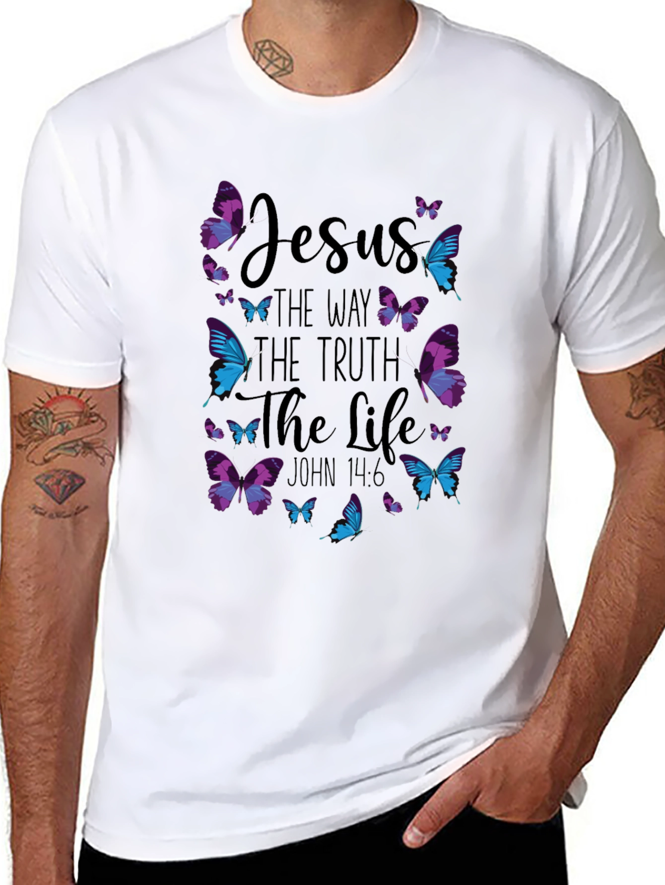 Jesus Butterfly T-Shirt: Way Truth Life John 14:6