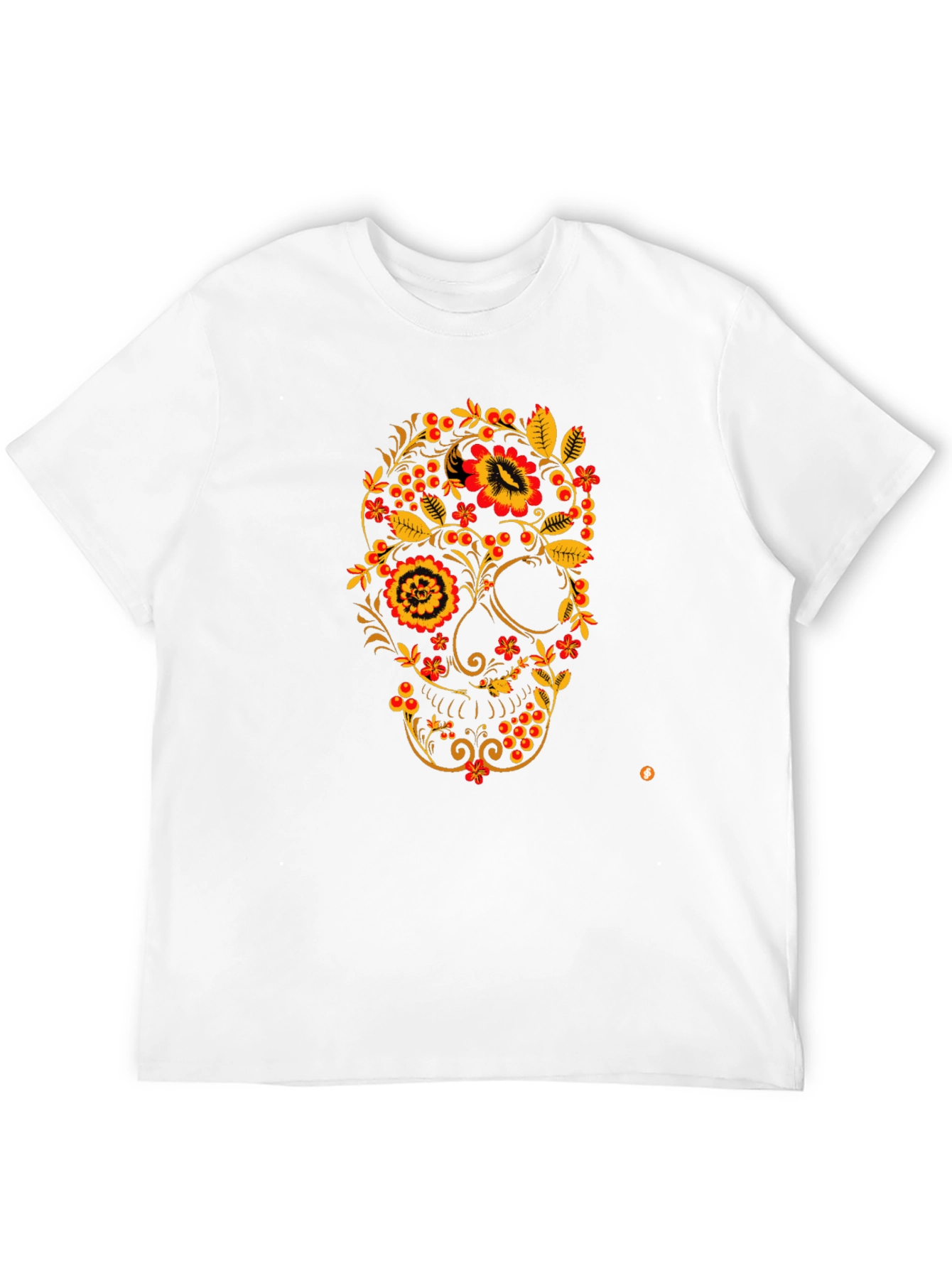 Floral Skull Black T-Shirt - Unique Design
