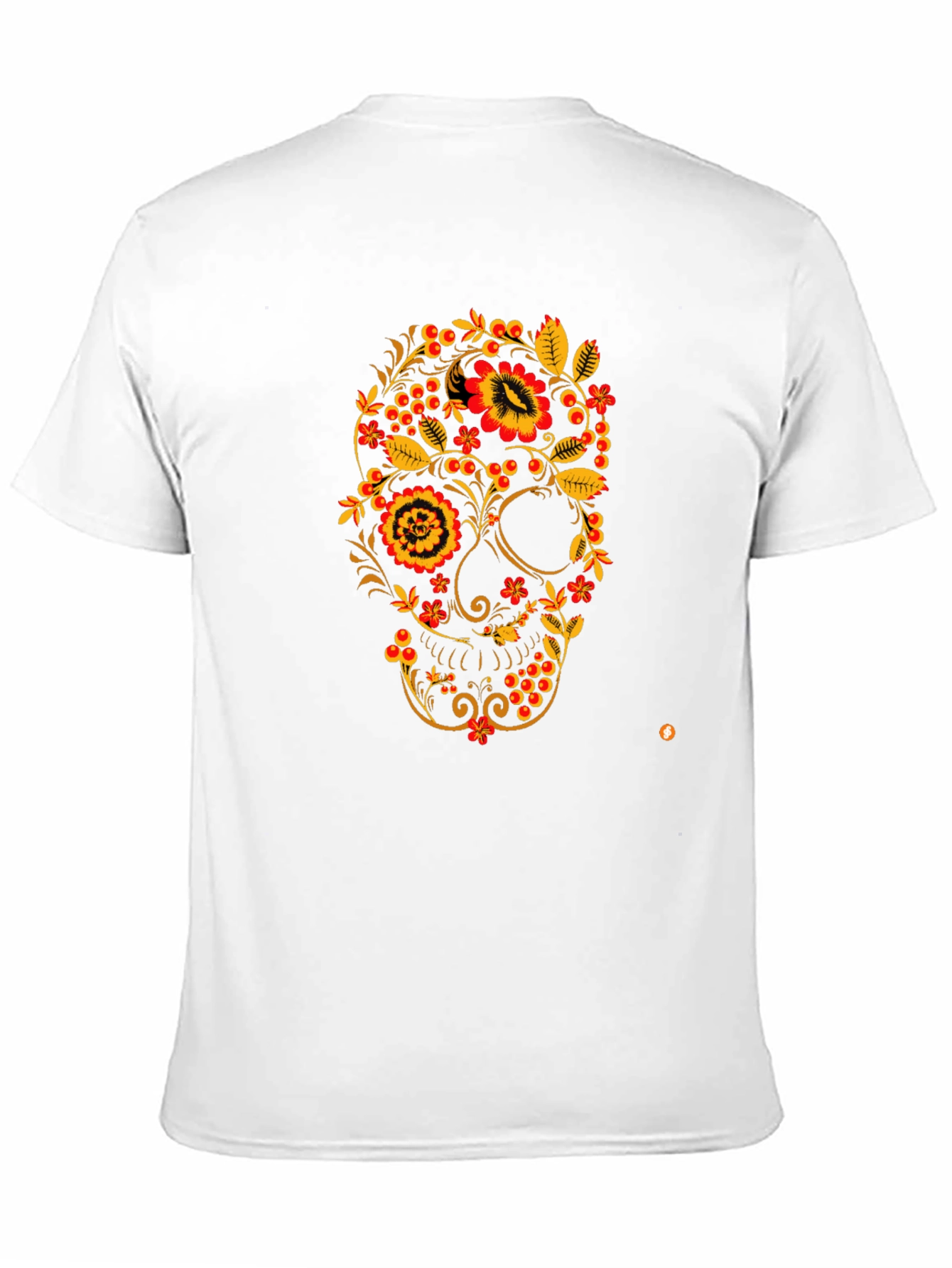 Floral Skull Black T-Shirt - Unique Design