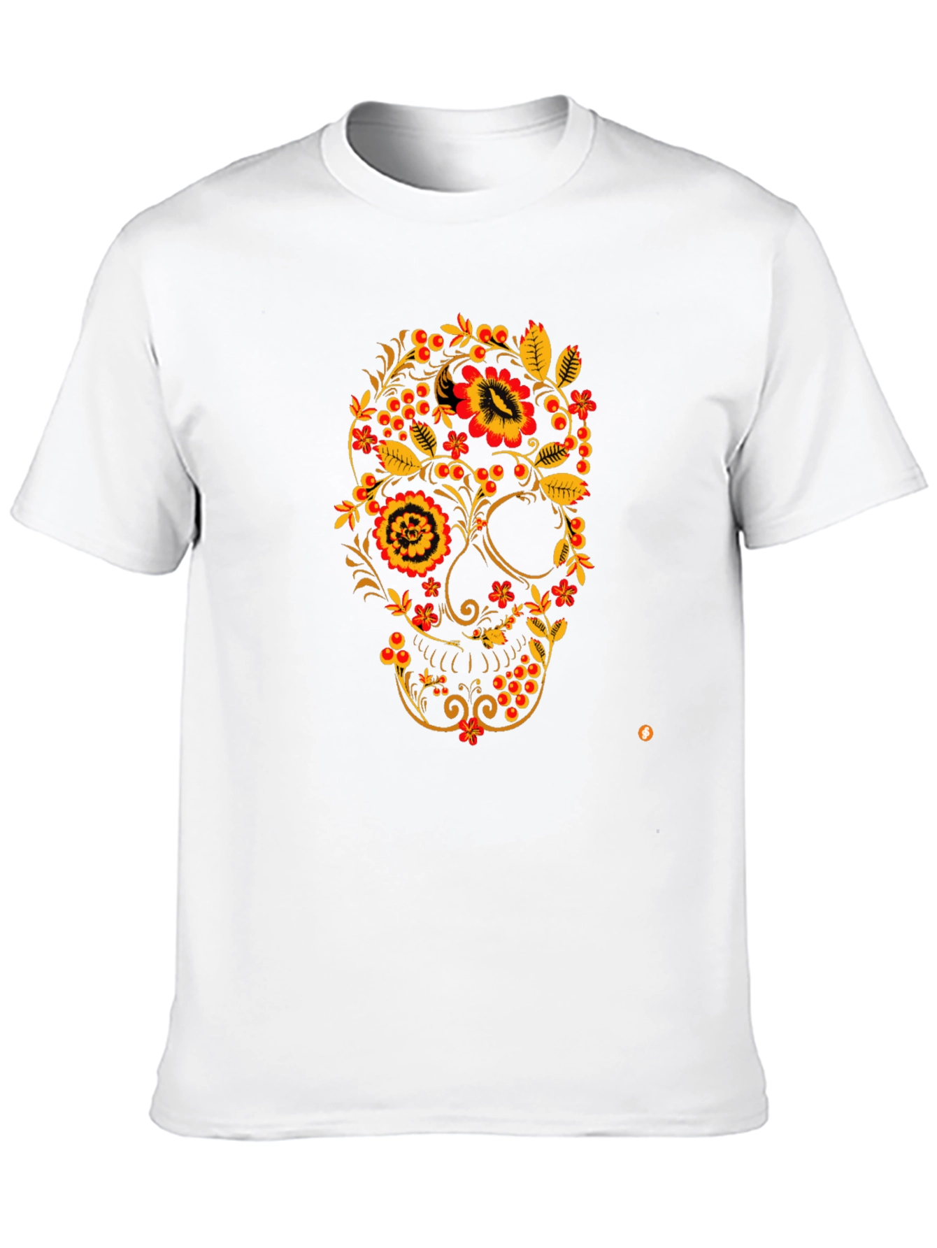 Floral Skull Black T-Shirt - Unique Design
