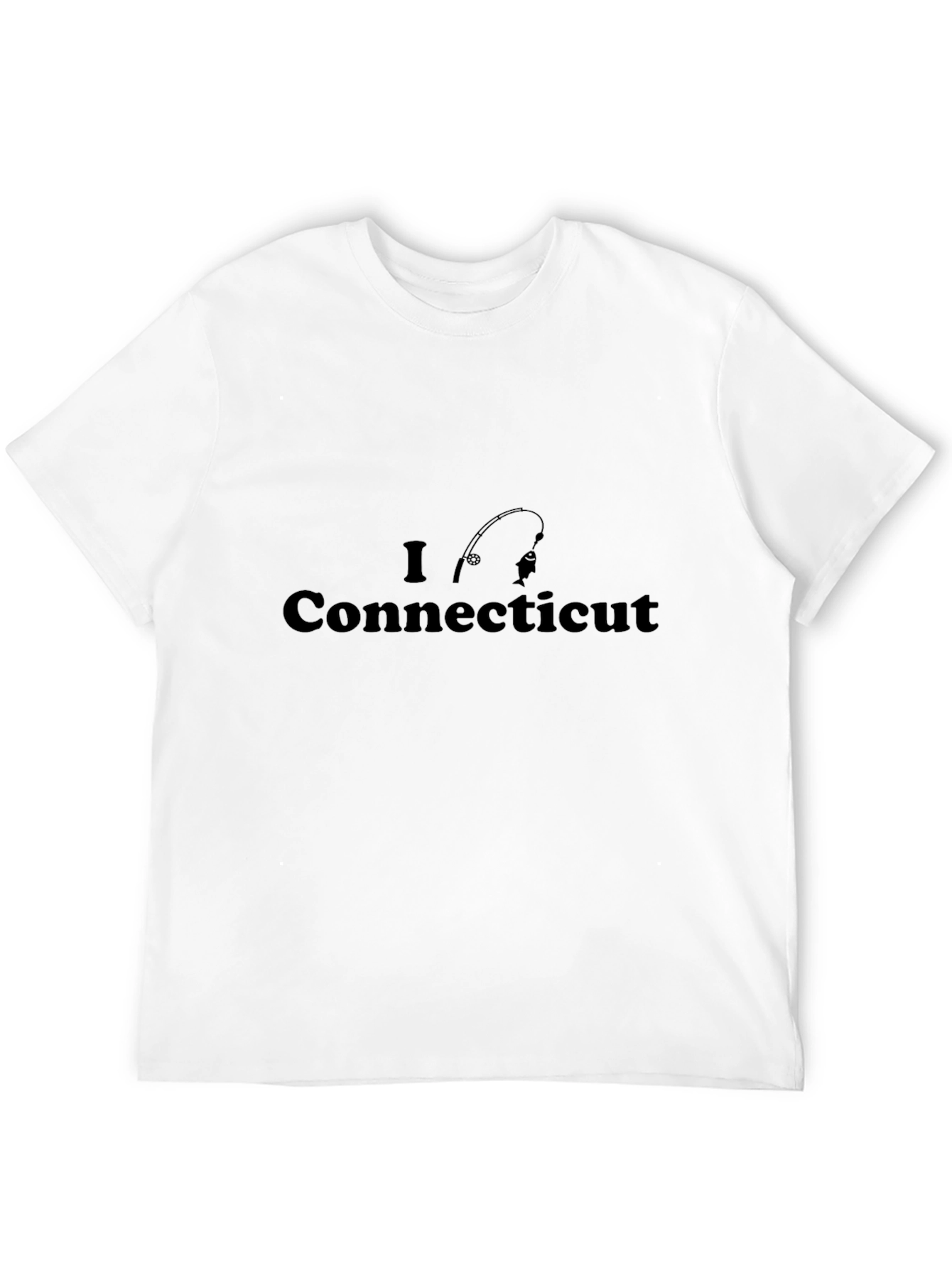 I Love Connecticut Fishing Black T-Shirt