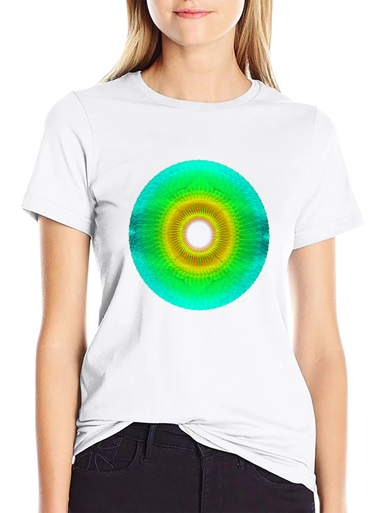 Geometric Eye Design Black T-Shirt