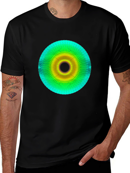 Geometric Eye Design Black T-Shirt