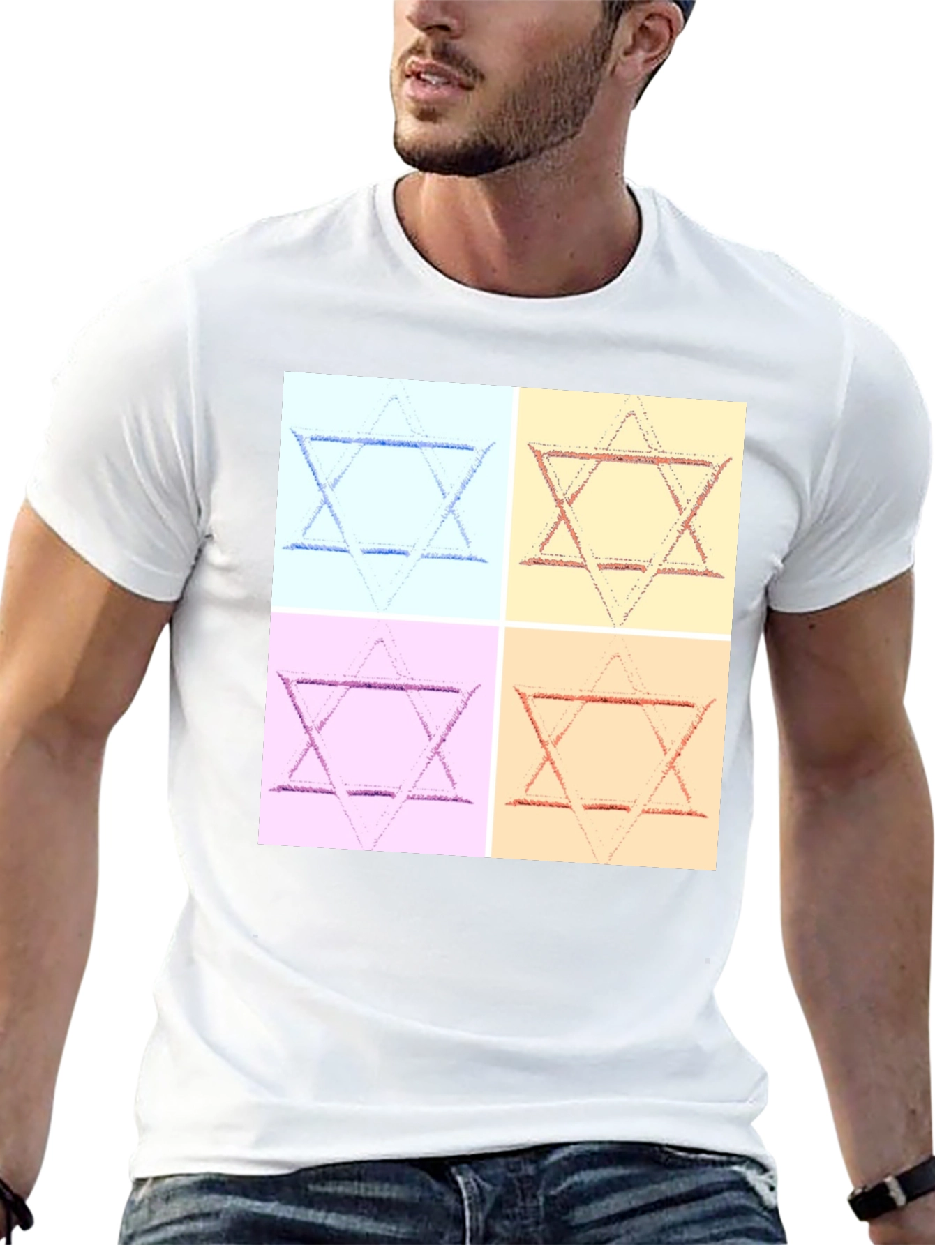 Pop Art Star of David Graphic T-Shirt