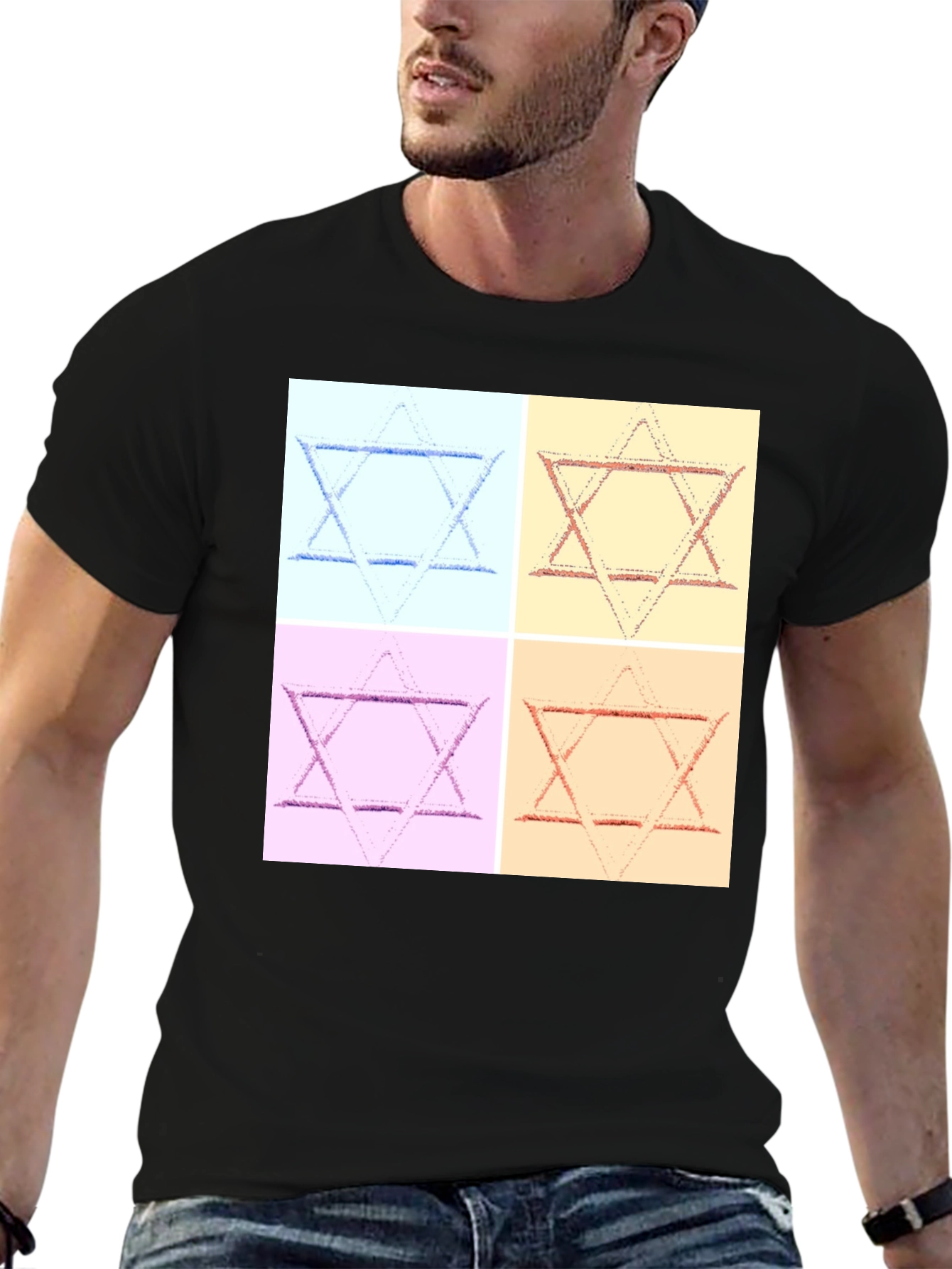 Pop Art Star of David Graphic T-Shirt