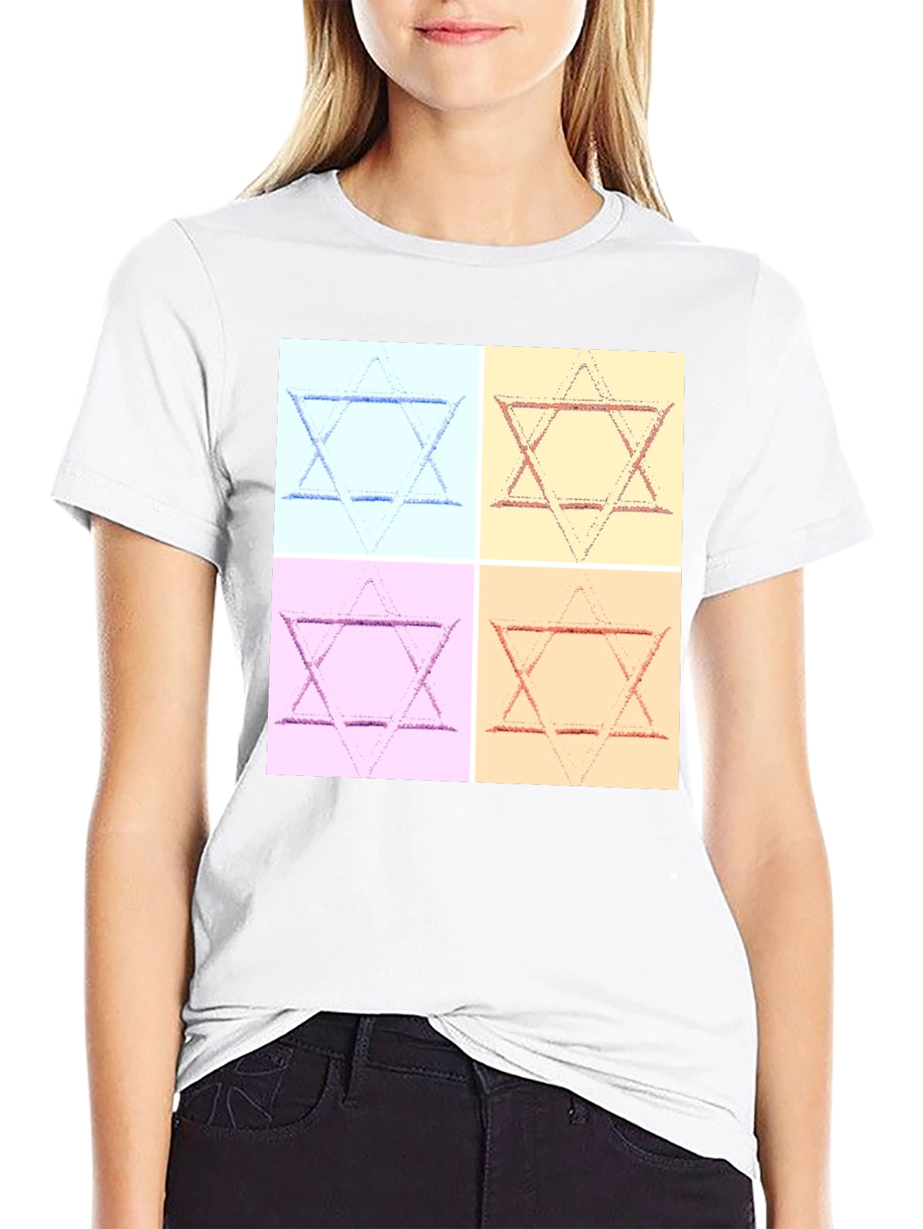 Pop Art Star of David Graphic T-Shirt