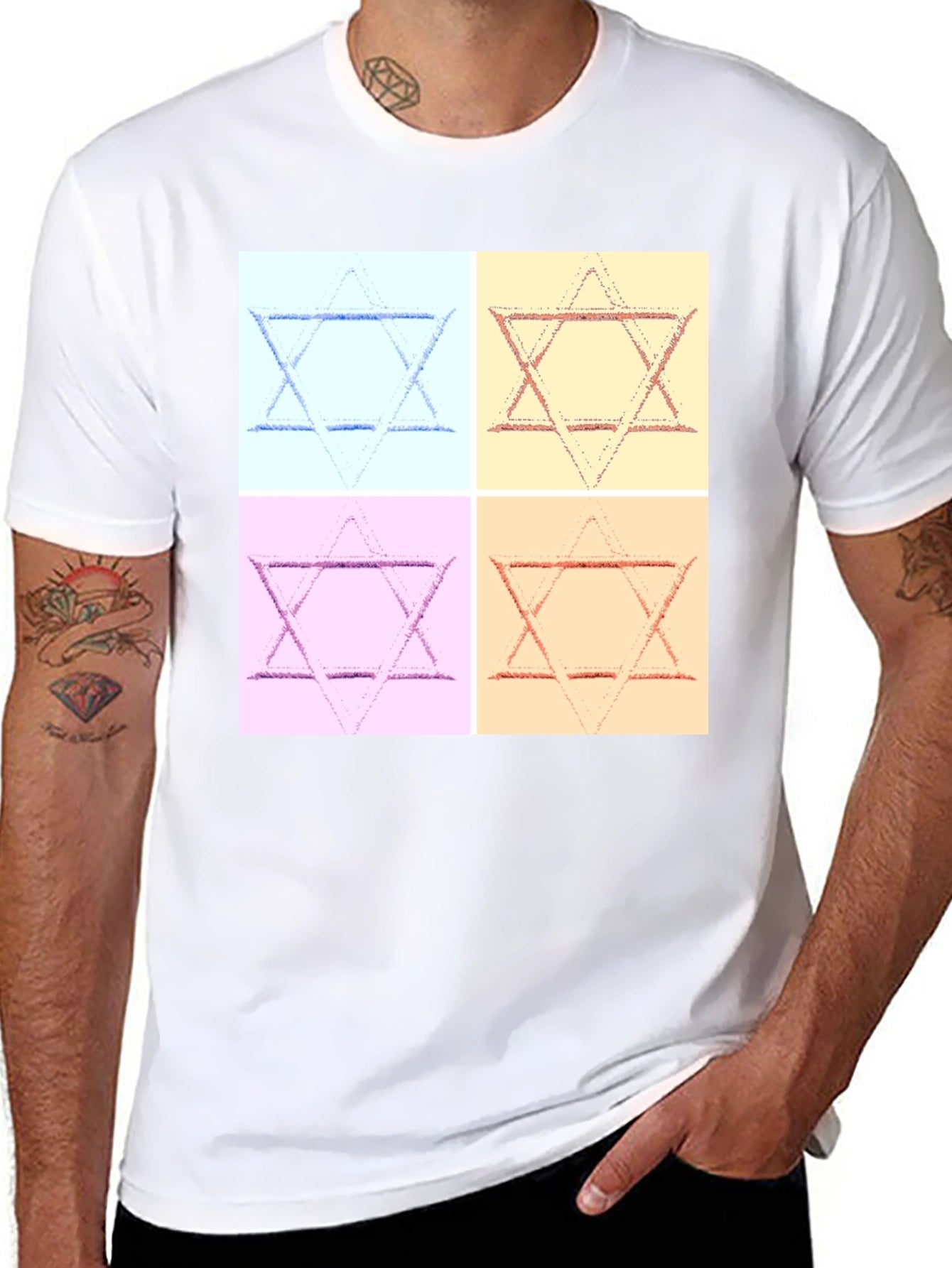Pop Art Star of David Graphic T-Shirt