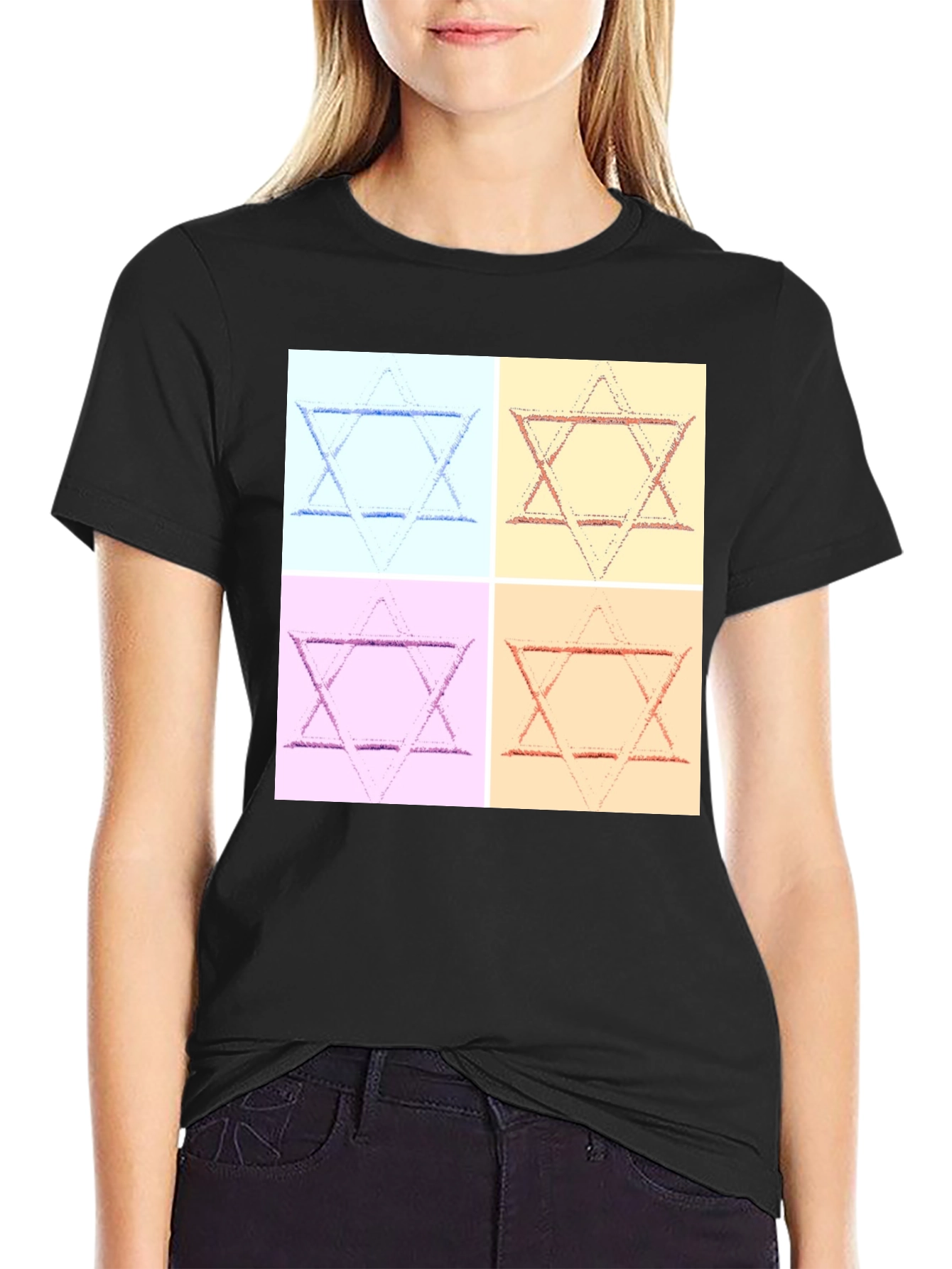 Pop Art Star of David Graphic T-Shirt