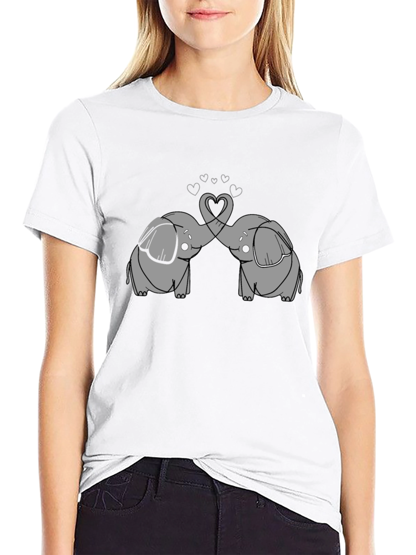 Elephant Love T-Shirt - Cute Cartoon Design