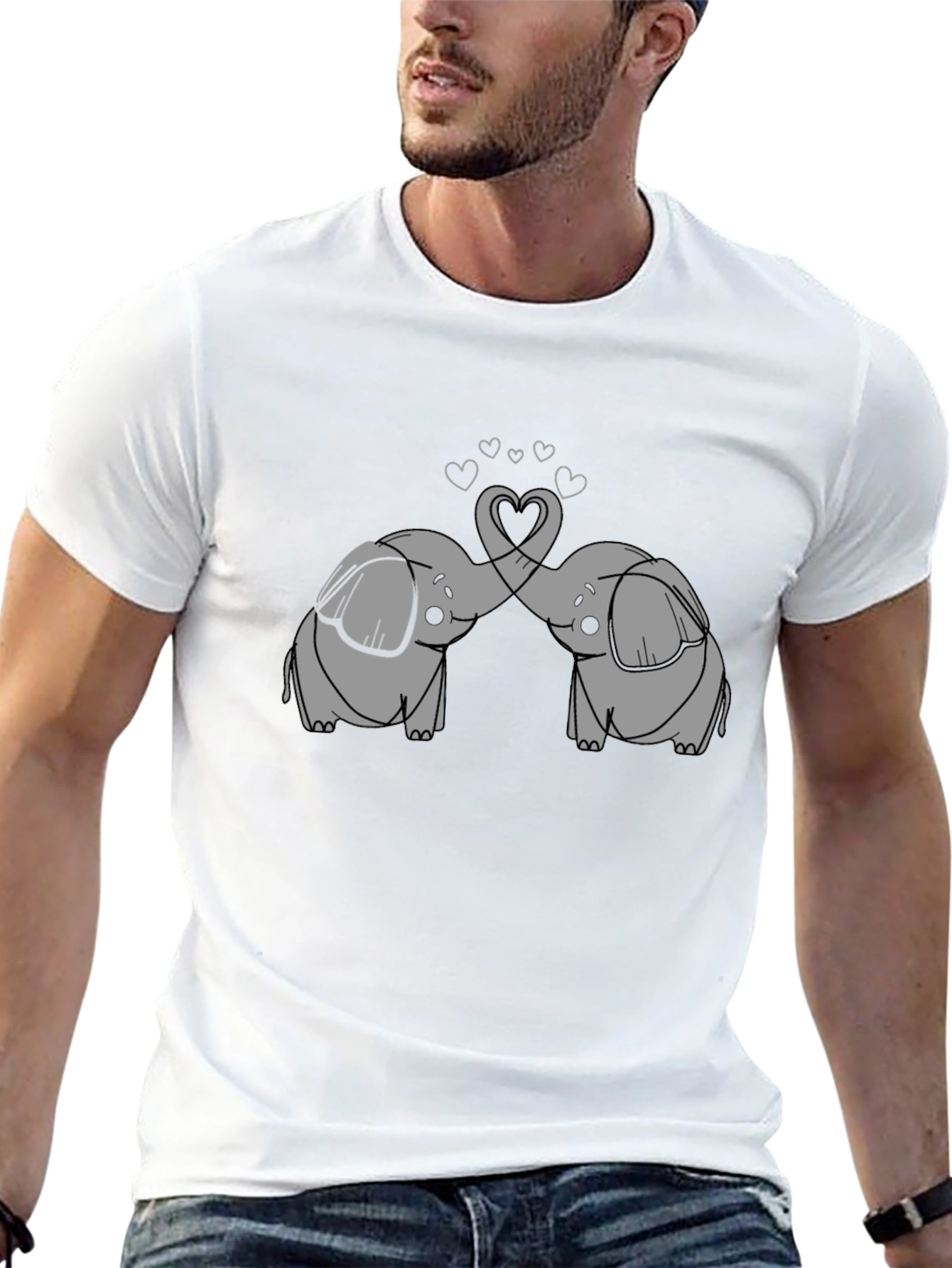 Elephant Love T-Shirt - Cute Cartoon Design