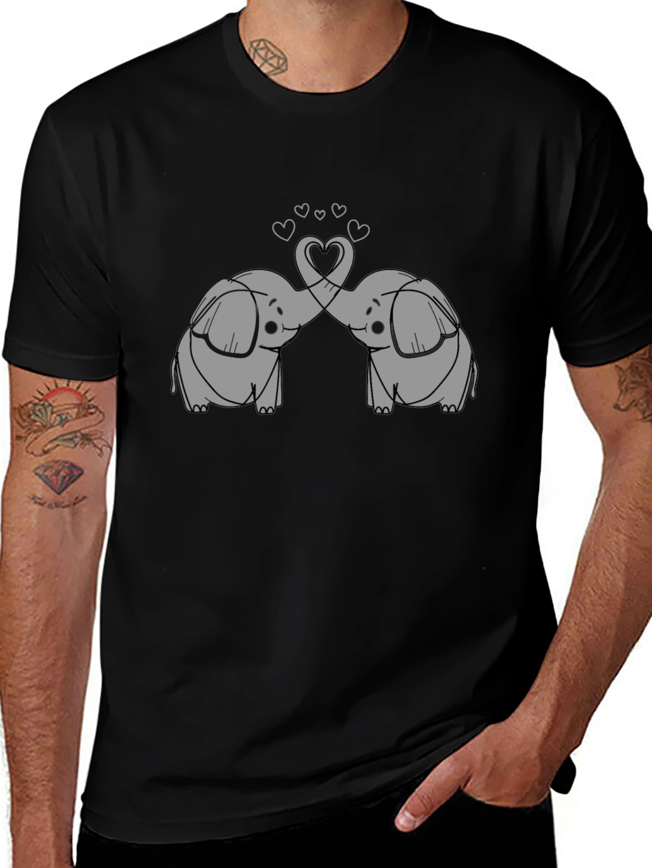 Elephant Love T-Shirt - Cute Cartoon Design