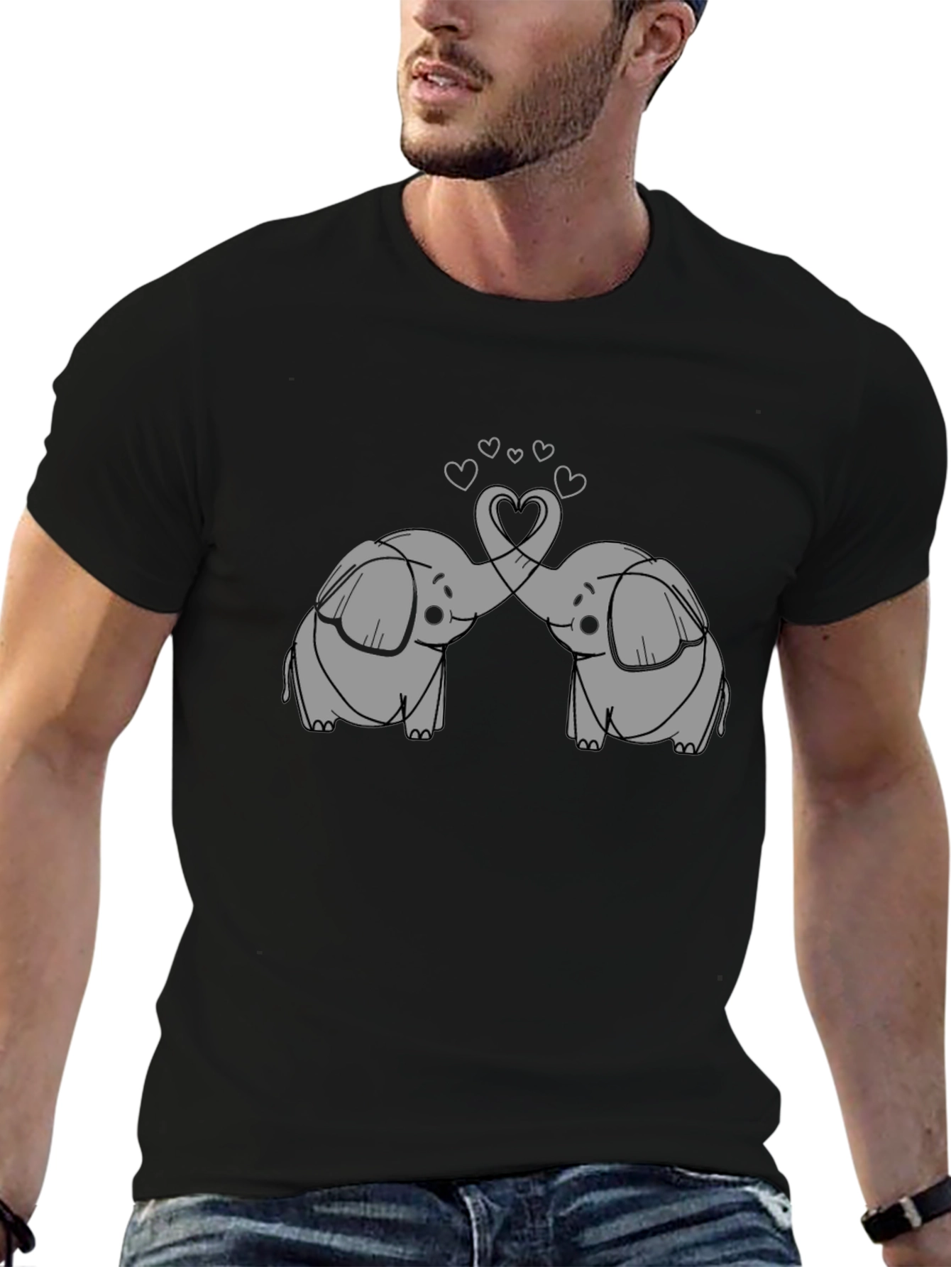 Elephant Love T-Shirt - Cute Cartoon Design
