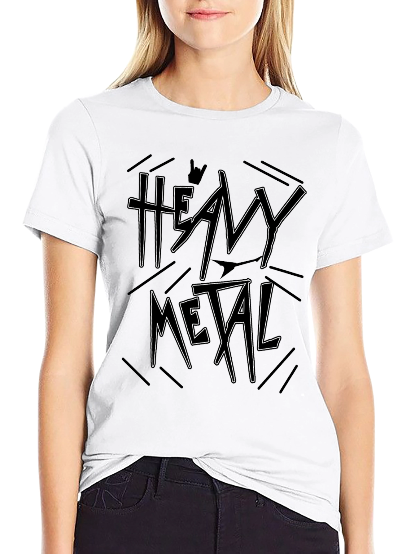 Heavy Metal Graphic Print T-Shirt Black